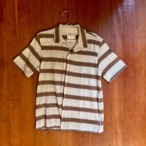 VSTR Brown and White Striped Shirt